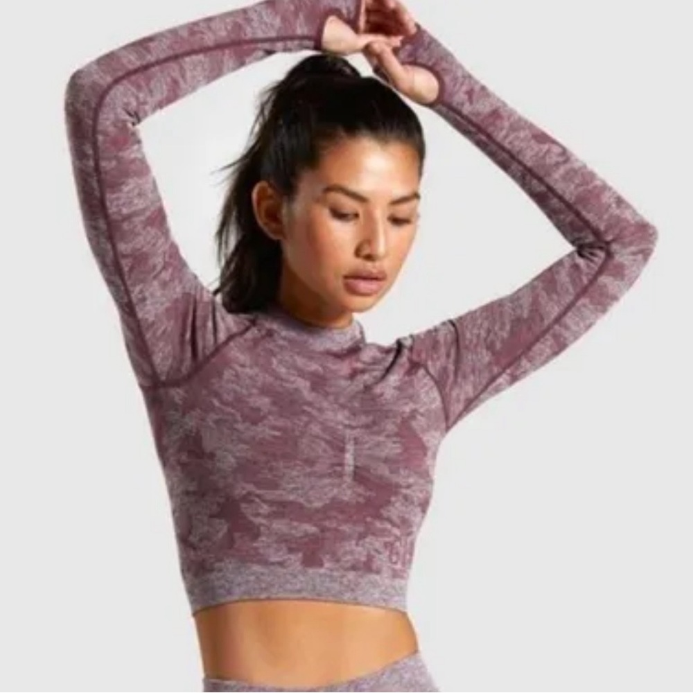 Gymshark Camo Seamless Top Set lilac